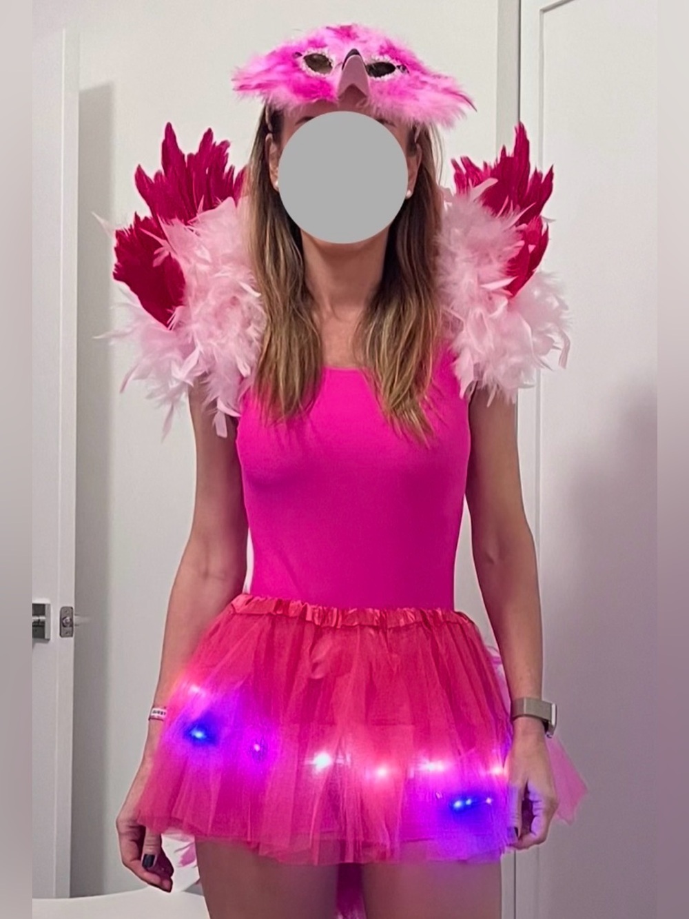 Pink Flamingo Costume with Feathers